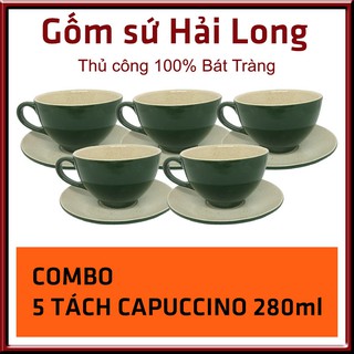 COMBO 5 Tách cà phê capuccino 280 ml gốm sứ Bát Tràng
