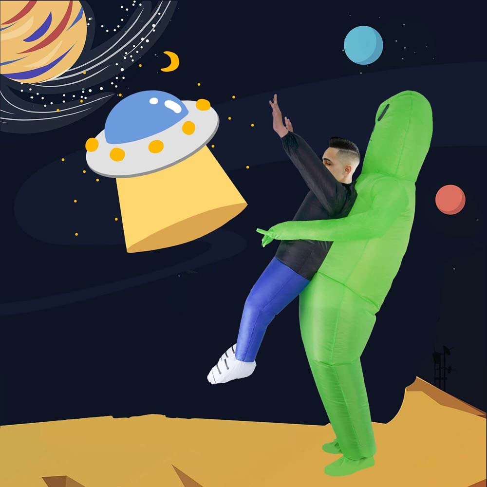 Halloween Inflatable Alien Abduction Costume Adult Mens Funny Alien Inflatable Clothing Annual Meeting Performance