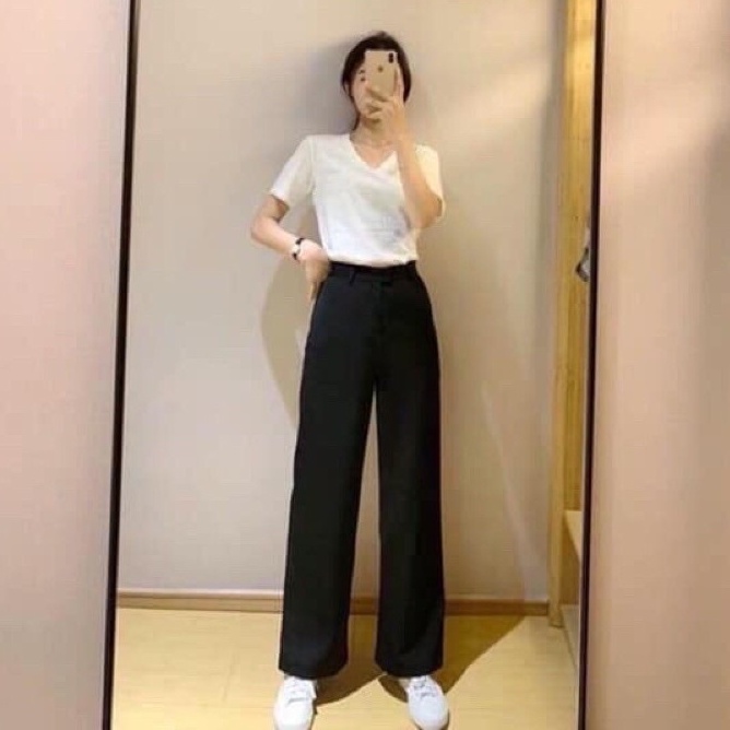 Quần Ống Suông Lưng Cao Siêu Hot