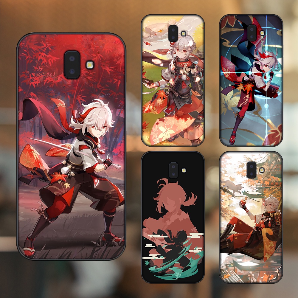 Ốp lưng Samsung J6 Plus viền đen in hình Kazuha Genshin Impact