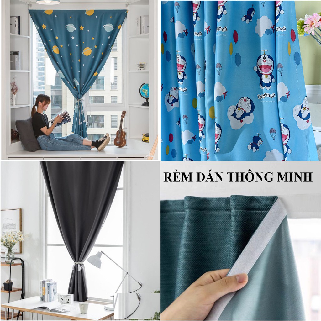 Rèm cửa dán keo ❤️Freeship❤️ không cần thanh treo (nhiều mẫu và size) Mina_shop