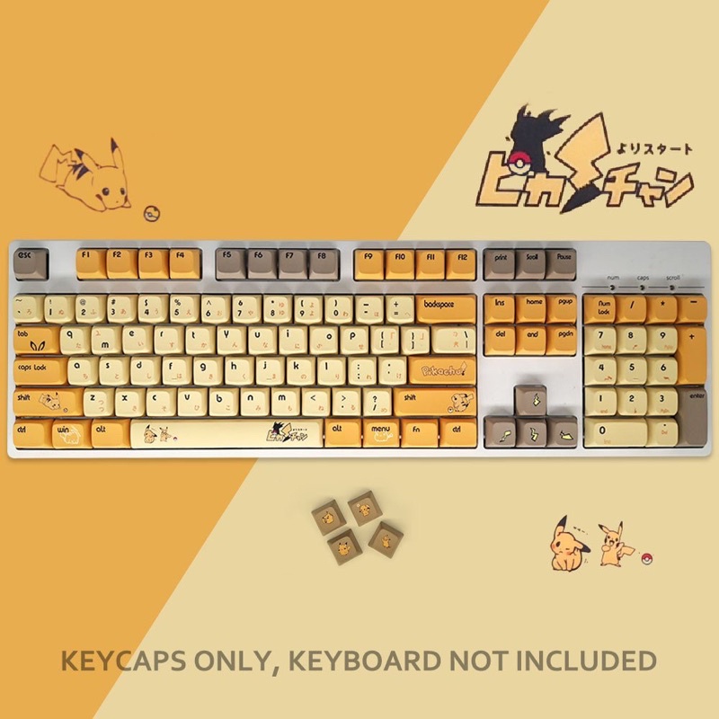 [Mã 273ELHA100K0 hoàn 7% đơn 500K] Set Keycap Xda Pikachu 123 Phím Cho Bàn Phím Cơ