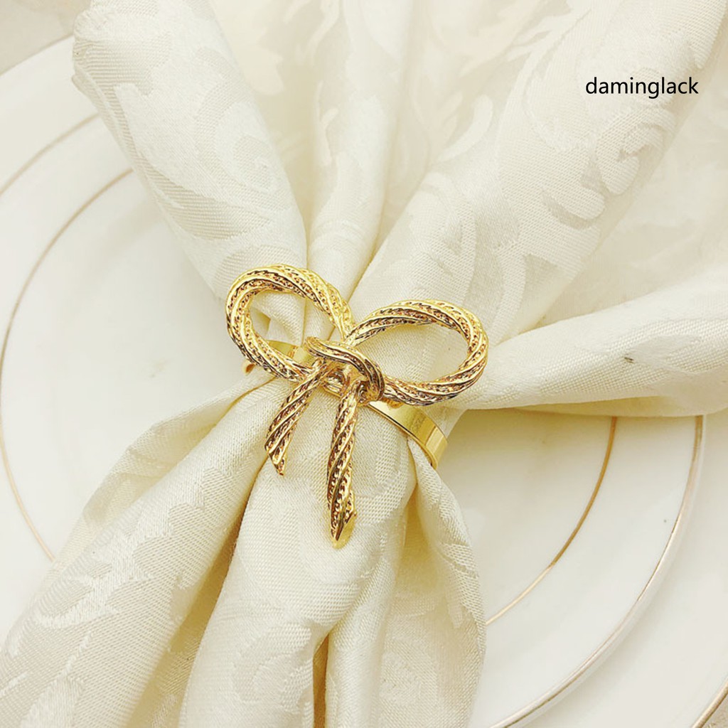 Bộ 6 Giá Đỡ Khăn Ăn Thắt Nơ Đơn Giản Dùng Trang Trí Bàn Tiệc Cưới