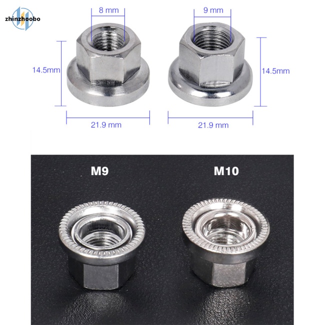 Đai Ốc Trục Bánh Xe Trước / Sau 9mm 10mm Chống Trượt Chuyên Dụng Cho Xe Đạp