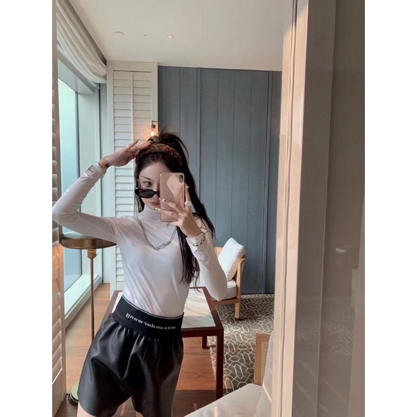 Áo giữ nhiệt nữ, áo thun Alexander Wang cổ cao siêu xinh