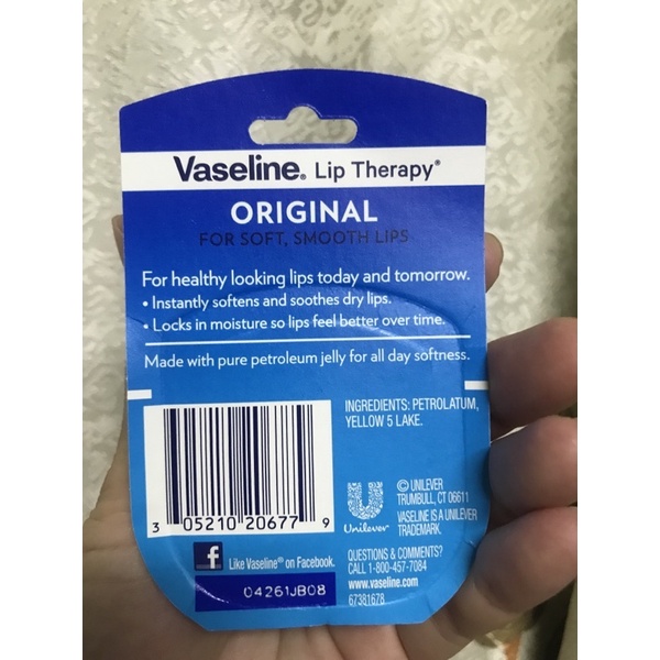 Son dưỡng môi vaseline hương ca cao - original - vani - rosy lips 7g usa