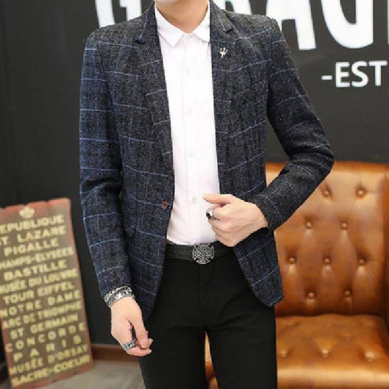 Áo Khoác blazer Vải Len Phong Cách Hàn Quốc Thời Trang Cho Nam