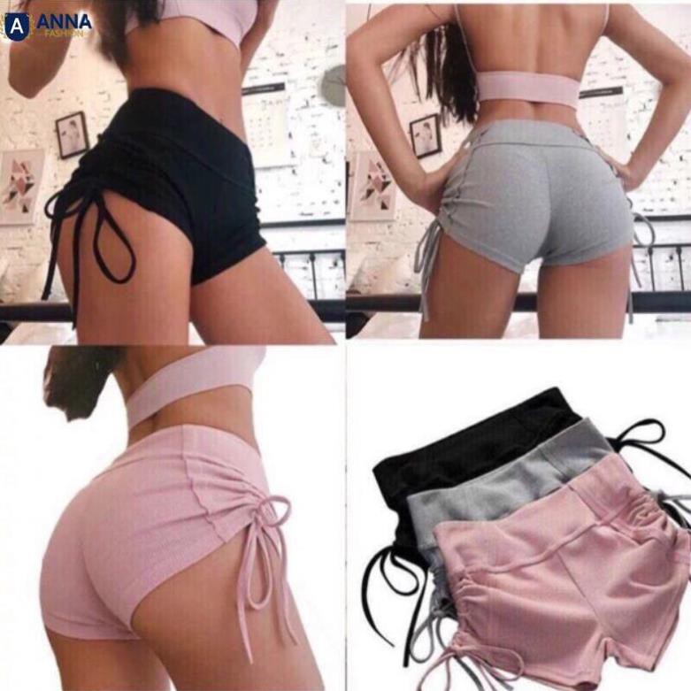 Quần đùi nữ dây rút bên hông tập gym yoga ( Hình Shop Tự Chụp) | BigBuy360 - bigbuy360.vn