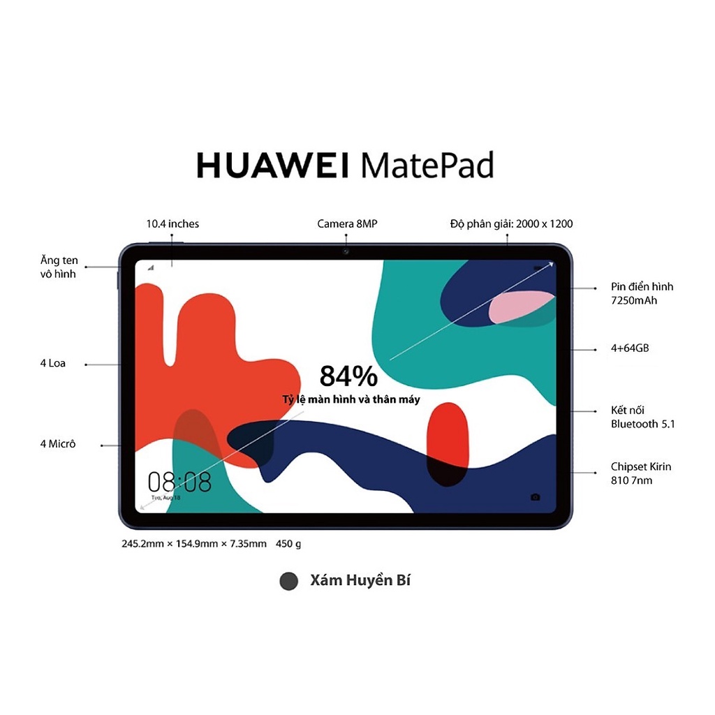 Máy Tính Bảng Huawei Matepad | Màn Hình 2K Fullview | Hiệu Suất Mạnh Mẽ | Âm Thanh Vòm Sống Động | BigBuy360 - bigbuy360.vn