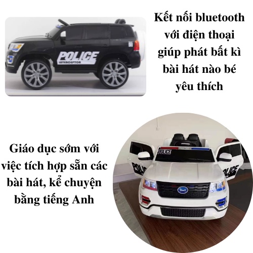 Xe ô tô điện cảnh sát trẻ em TILO KIDS TLK-8989