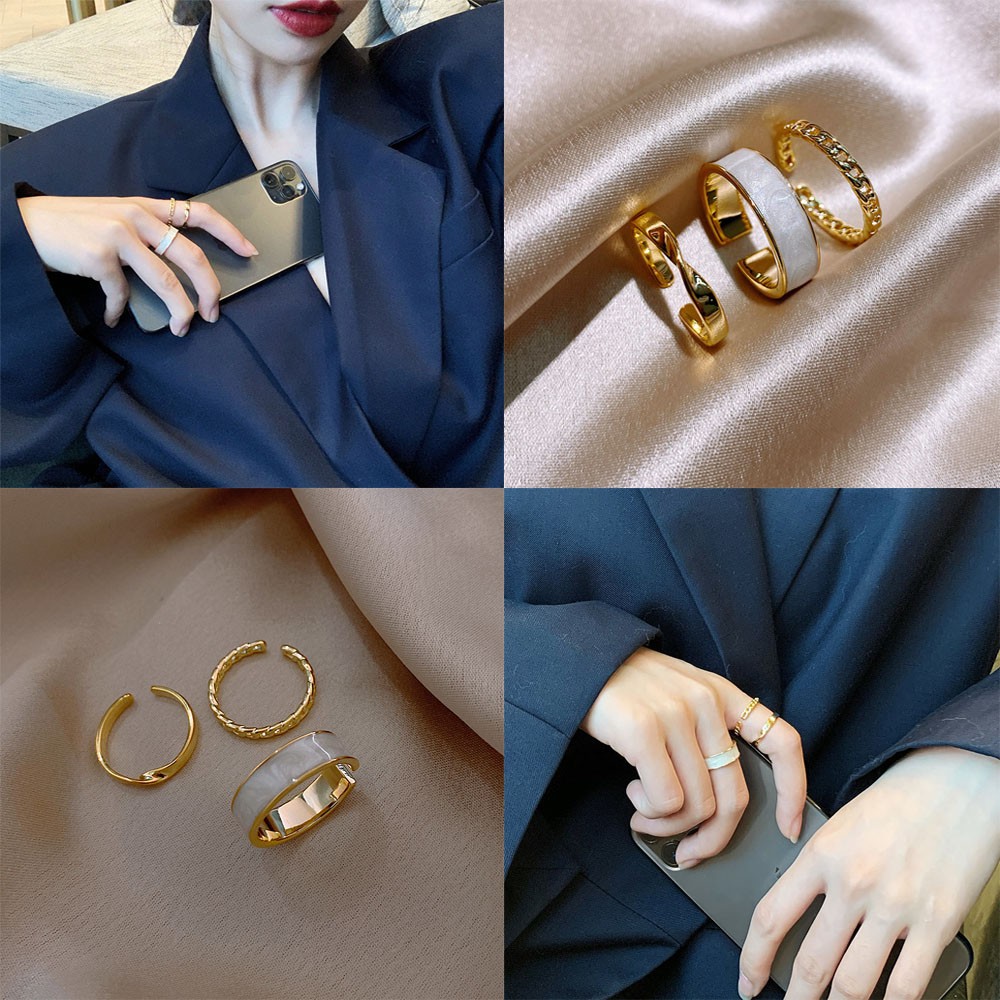 Nhẫn Đeo Tay Kim Loại Phong Cách Hàn Quốc Thời Trang Cho Nữ