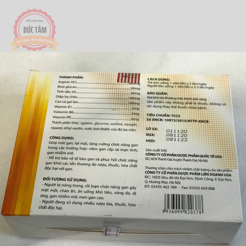 Viên Uống BOGA LIVER Bổ Gan, Mát Gan Hộp 60 Viên Mềm