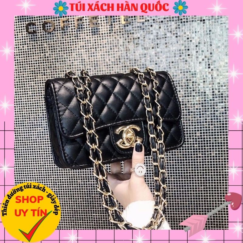 Túi xách nữ đeo chéo dây da pha xích đeo vai kẹp nách sang chảnh TXHQ 85