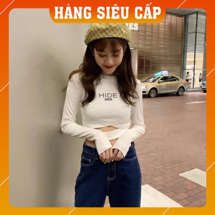 [Freeship-Hàng Chất Lượng] Áo Thun Croptop Tay Dài/ Áo Croptop Ôm/ Áo Croptop Tay Dài/ Áo Croptop Đẹp/ Áo Kiểu Nữ