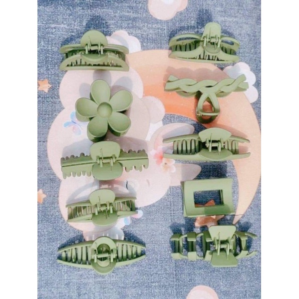 𝑺𝑬𝑻 𝑲𝑬̣𝑷 𝑻𝑶́𝑪 1O 𝑴𝑶́𝑵 Xanh lá xinh xẻ
