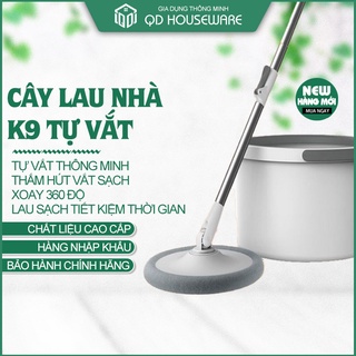 Cây lau nhà tự vắt thông minh K9 chổi lau nhà tách nước bẩn 360 độ bộ lau nhà cao cấp