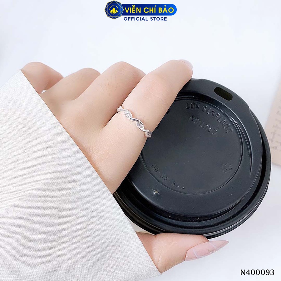 Nhẫn bạc nữ vô cực đính đá chất liệu bạc 925 thời trang phụ kiện trang sức Viễn Chí Bảo N400093