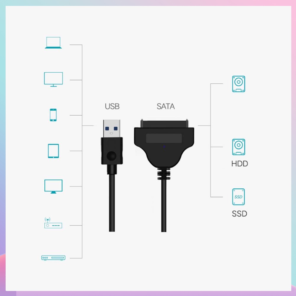 Cáp chuyển đổi USB 3.0 sang SATA 3 6Gbps hỗ trợ ổ cứng SSD 2.5 Inch | BigBuy360 - bigbuy360.vn