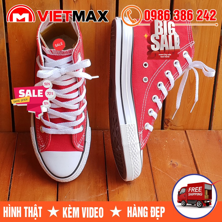 ⚡[FREE SHIP] Giày Thể Thao CV Chuck 2 (II) Đỏ Tươi Cổ Cao Nam Nữ