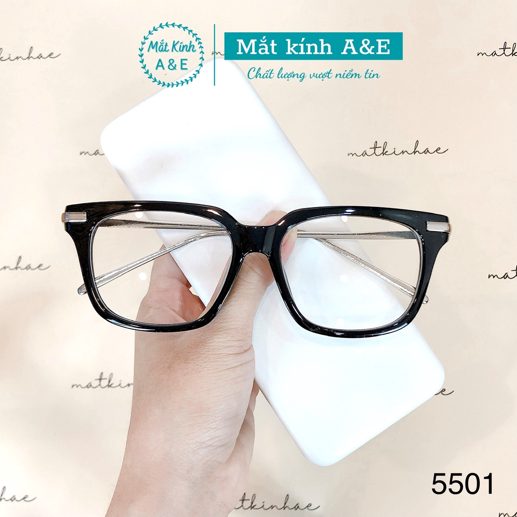 Mắt kính cận nam nữ AMIE Eyewear gọng kính vuông chất liệu kim loại nhựa chắc chắn phụ kiện thời trang 5501