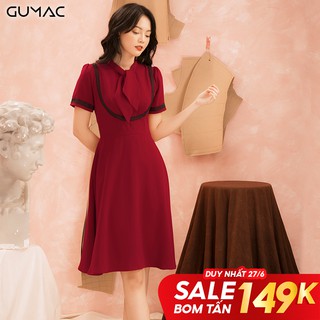 Đầm nơ phối đăng ten MS22021 GUMAC