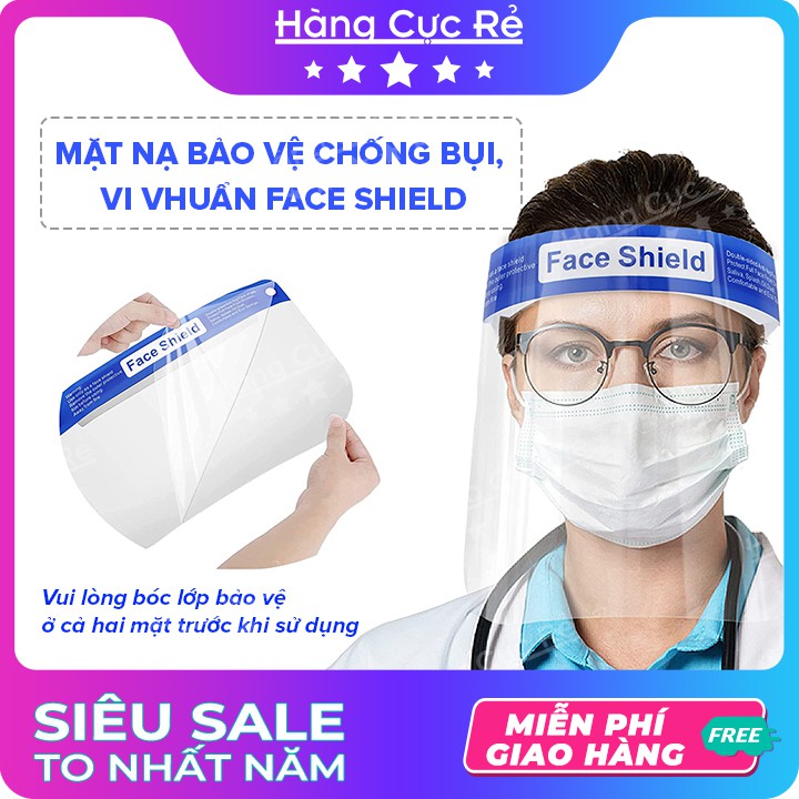 Mặt Nạ Bảo Vệ Chống Bụi, Vi Vhuẩn Face Shield - Shop Hàng Cực Rẻ