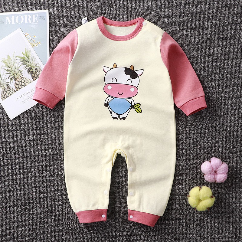 Bộ Áo Liền Quần Tay Dài In Hoạt Hình Dành Cho Trẻ Sơ Sinh 0-18 Tháng Tuổi