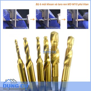 Bộ 6 mũi khoan và taro ren trong thép HSS 6542