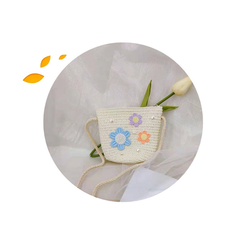 Túi đeo chéo cho bé gái, túi cói đi biển đi chơi kiểu dáng xinh xắn dễ thương