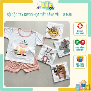 Bộ quần áo mặc ở nhà Kwoo chất thun lạnh, set áo phông cộc tay quần đùi cho bé - Đồ bộ - Riokids CT3