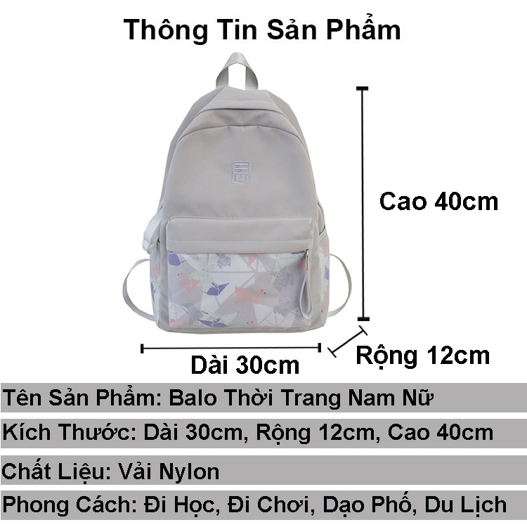 Balo nam nữ đi học giá rẻ đẹp ZIME cặp nam nữ thời trang ulzzang phong cách đeo vai trẻ trung