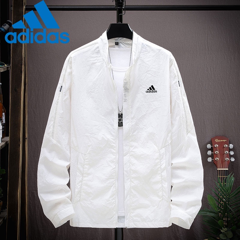 Áo Khoác Adidas Có Nón Phối Khóa Kéo Siêu Nhẹ Thoáng Khí Thời Trang Mùa Hè Cho Nam