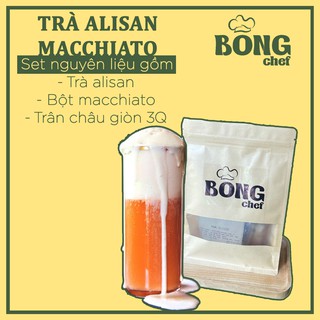 Set nguyên liệu pha 10 ly trà Alisan Machiato trân châu trắng