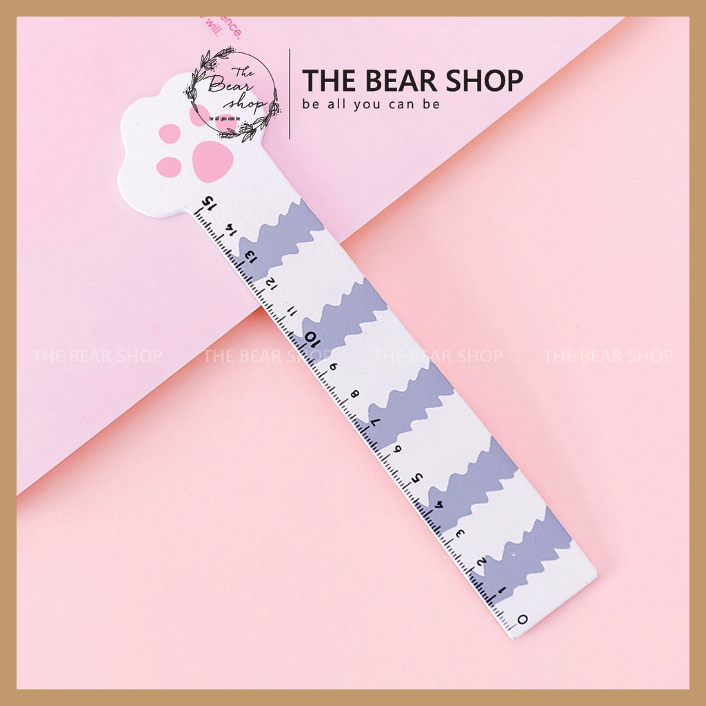 Thước gỗ hình chân mèo 15cm xinh xắn đáng yêu quà tặng lễ tình nhân, valentine 14 tháng 2,8 tháng 3 - The Bear Shop