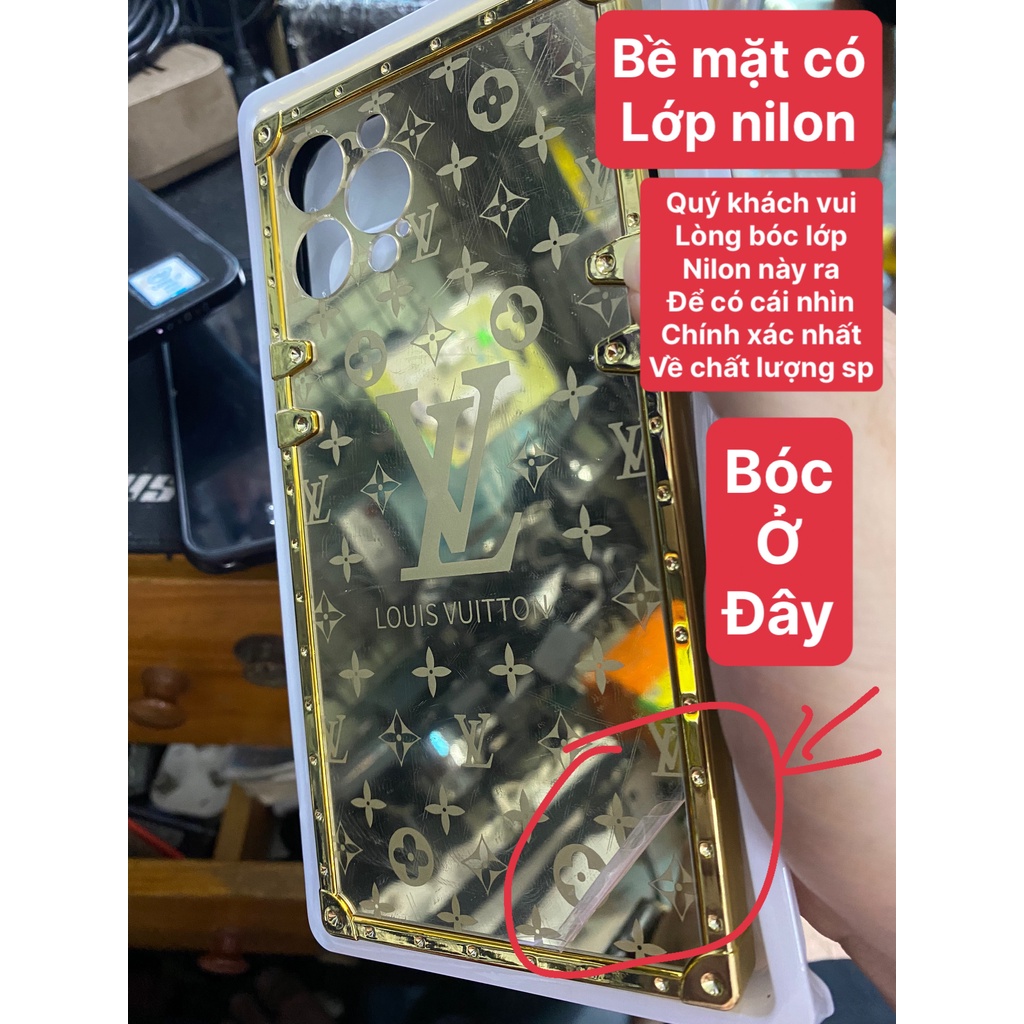 SIÊU ĐẸP Ốp điện thoại vuông mềm mặt gương in logo LV thời trang cho Iphone X XS 11 12 13 14 PLUS PRO / MAX 7 8 Plus