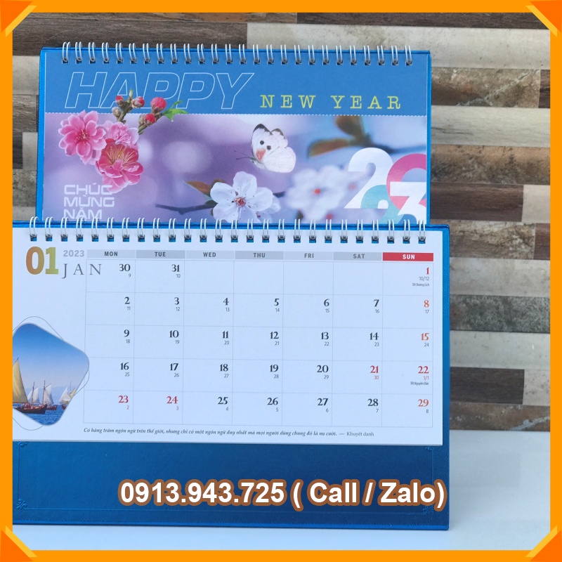 Lịch Để Bàn Chữ A 2023 KHỔ 24X16cm (Có Lịch Âm) - Mẫu Ngẫu Nhiên [VPP Tiến Phát]