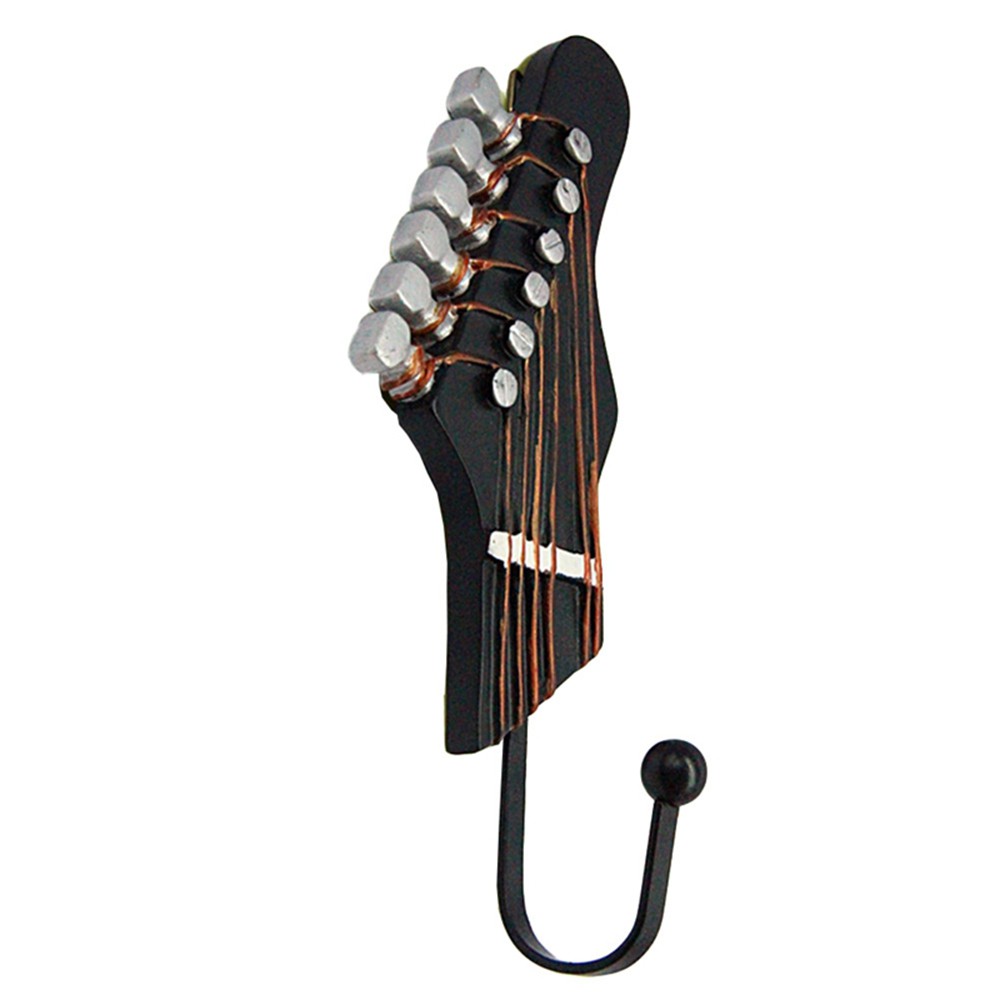 ⍝⍝ Retro 3 Pcs/Set Guitar Heads Music Home Resin Clothes Hat Hanger Hook Wall Mounted For Watch Keys Sundries 【Tech】