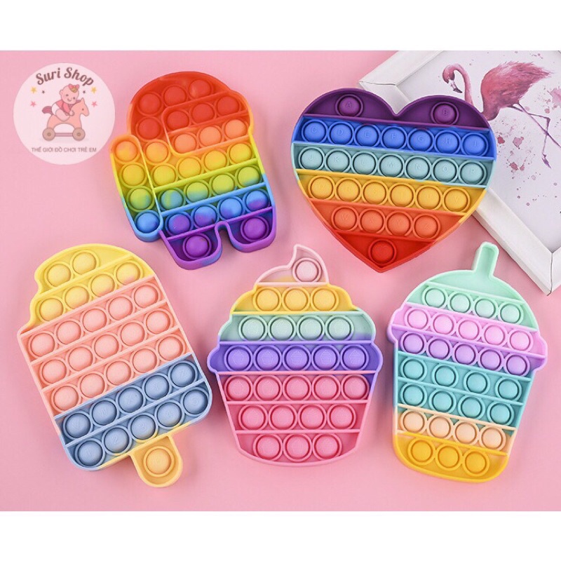 Pop it Giá Rẻ, Đồ Chơi Bóp Tay Xả Stress, Bóp Bong Bóng Nhiều Màu Sắc Giảm Căng Thẳng