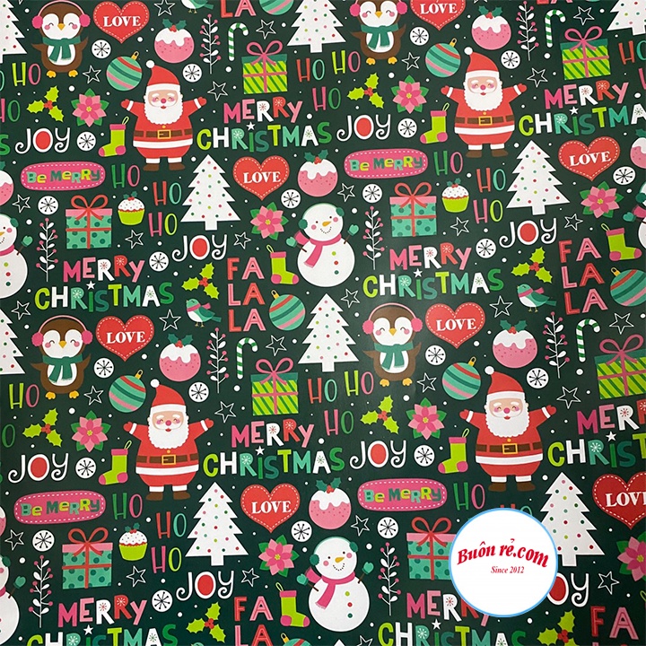 Giấy gói quà Noel nhiều màu sắc bắt mắt - Giấy bọc quà Giáng sinh nhiều họa tiết đáng yêu 01511