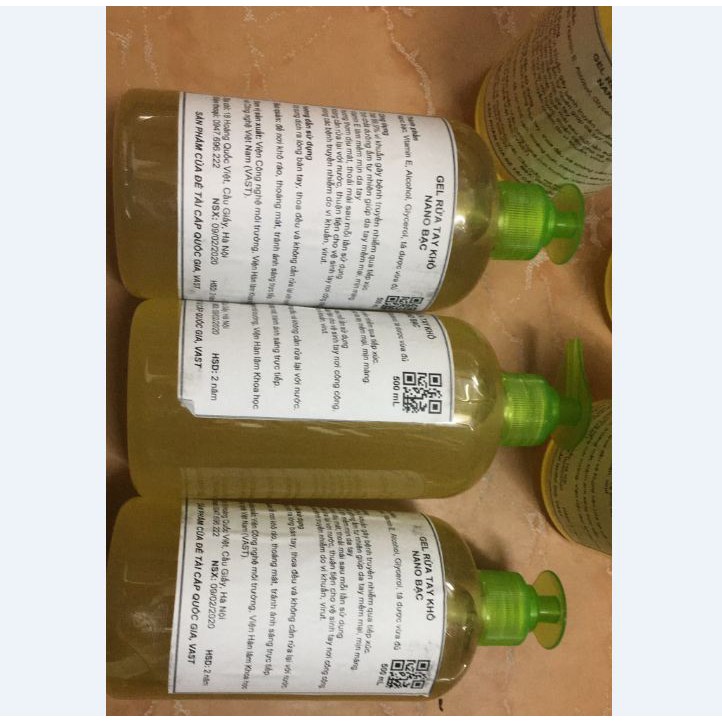 Nước Rửa Tay Khô Kháng Khuẩn, Gel Rửa Tay Khô Nano Bạc 500ml Của Viện Hàn Lâm Khoa Học Công Nghệ