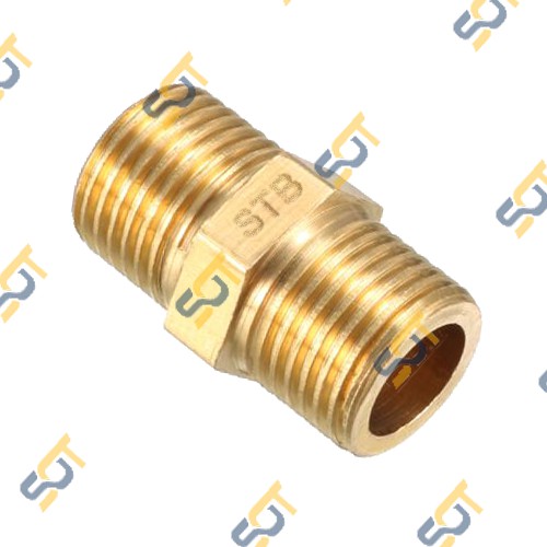 [GIÁ SỐC] Kép thau, hai đầu ren ngoài, nối ren thau (Brass pipe fitting reducing-hexagon nipple) - Bằng đồng