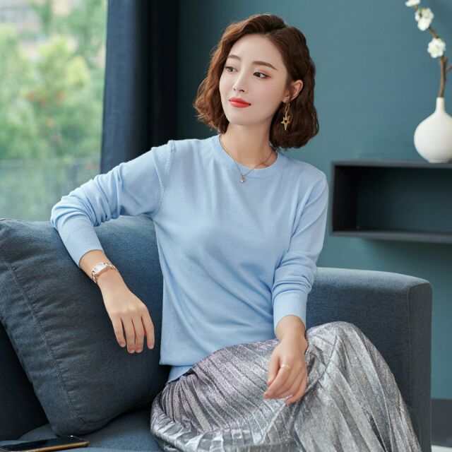 - Áo len dài tay cổ tròn Hàng Quảng Châu