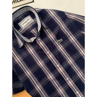 [ẢNH THẬT] [XẢ KHO] Áo sơ mi kẻ Lacoste chất cotton