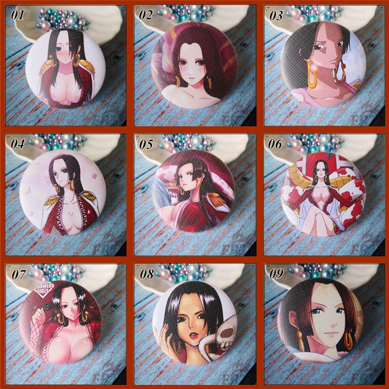 ☠ One Piece Character 05 ：Boa Hancock - Anime Cosplay Badge Cài áo ☠ 1Pc 58MM Collection Brooches Pins for Backpack Clothes（Boa Hancock Series ：9 Styles）