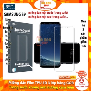 Miếng dán màn hình S9 Full màn H6 hãng Gor cao cấp(bộ 3 miếng) - Dán dẻo cường lực Gor cho Samsung Galaxy S9