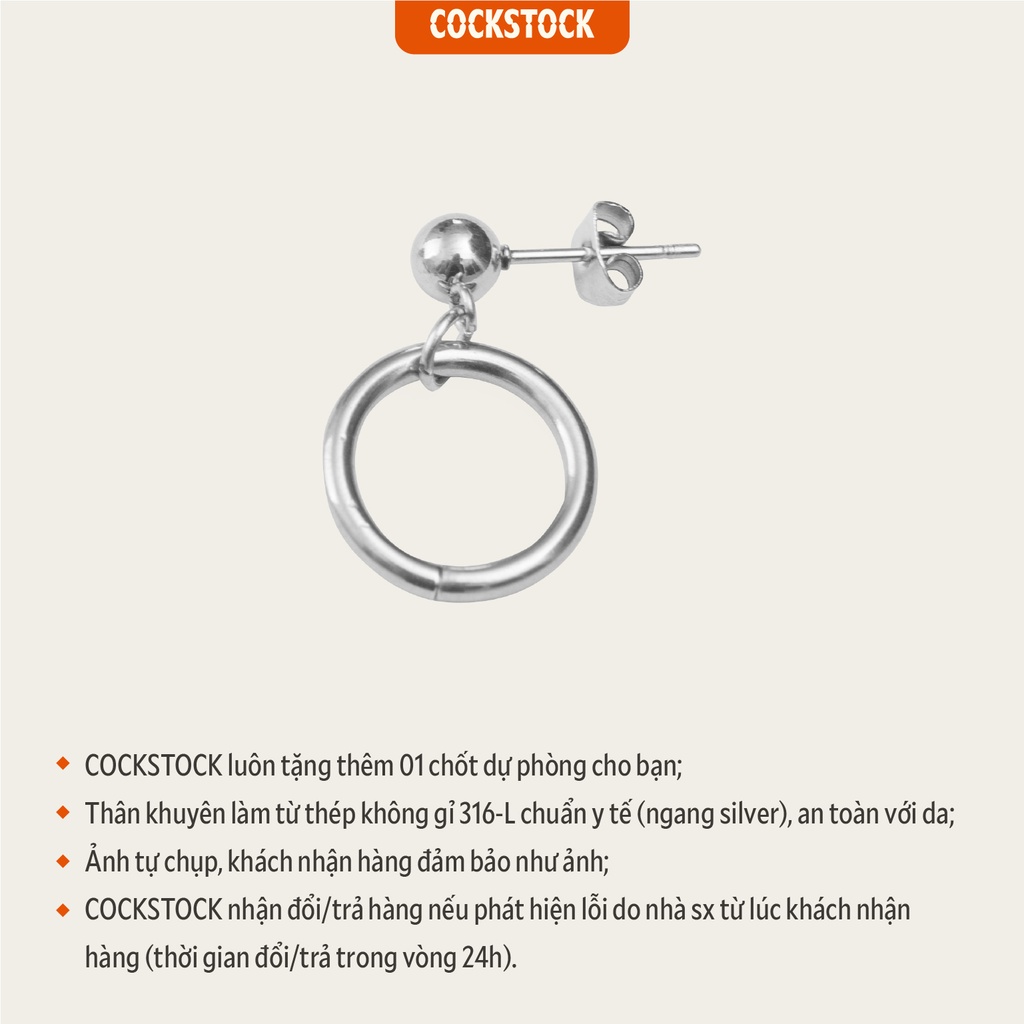 Khuyên tai thả Round Plain CockStock