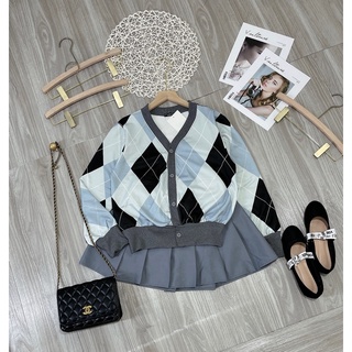 set cdg chân váy 2 áo phông