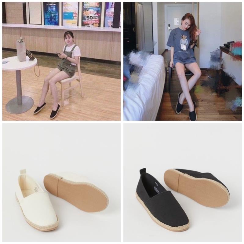 Giày lười slipon đế cói cho nữ
