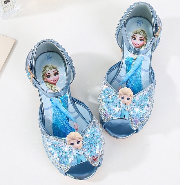 Giày công chúa Elsa cho bé gái 3-8 tuổi họa tiết hình Elsa xinh xắn