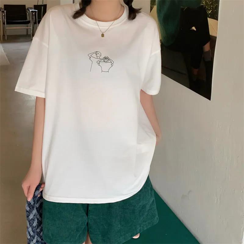 NRVP Áo Thun 100% Cotton Dáng Rộng Thời Trang Hàn Quốc Cho Nữ